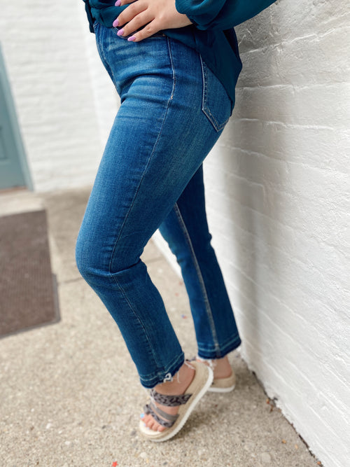 Andie High Rise Crop Straight Jean