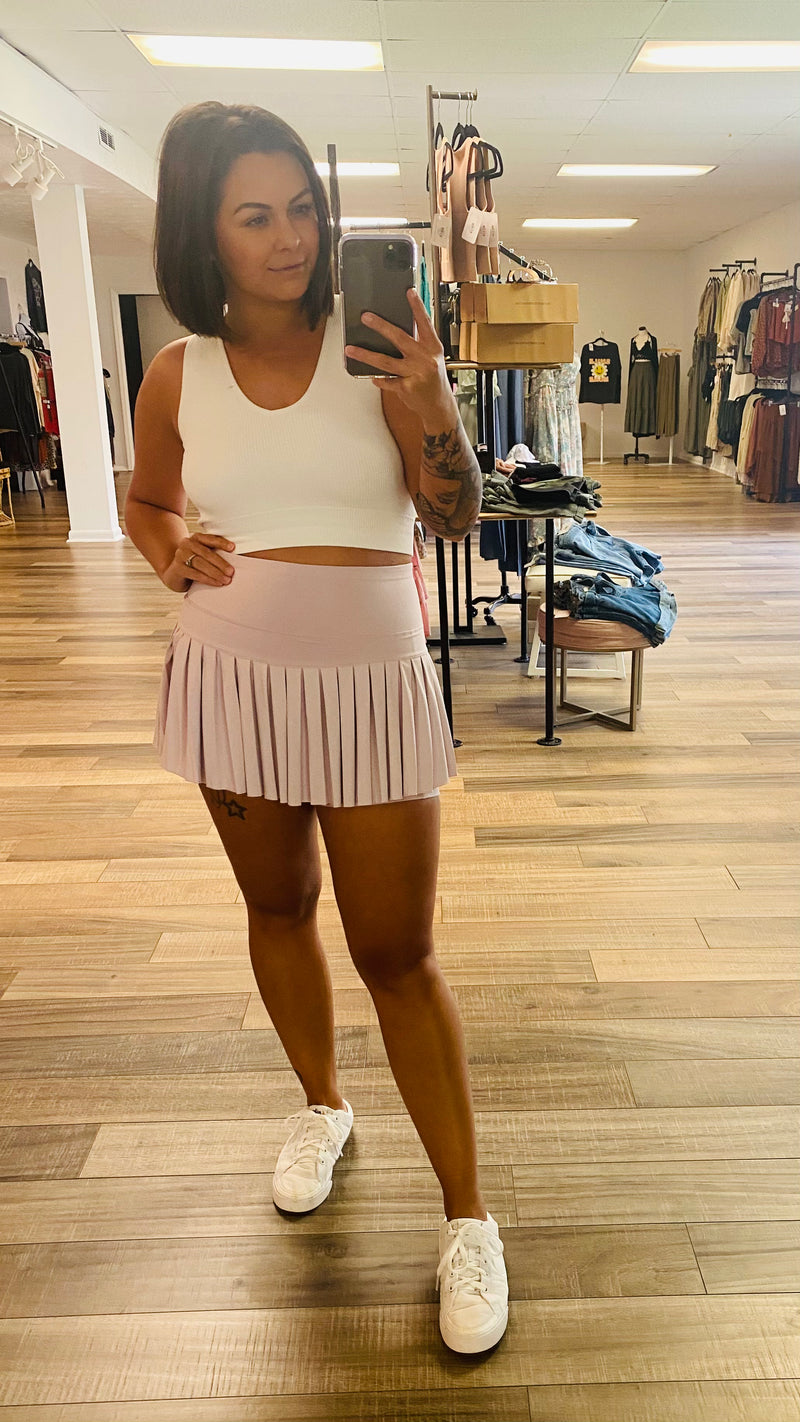 Sporty Gal Active Tennis Skirt-Pale Purple/Pink