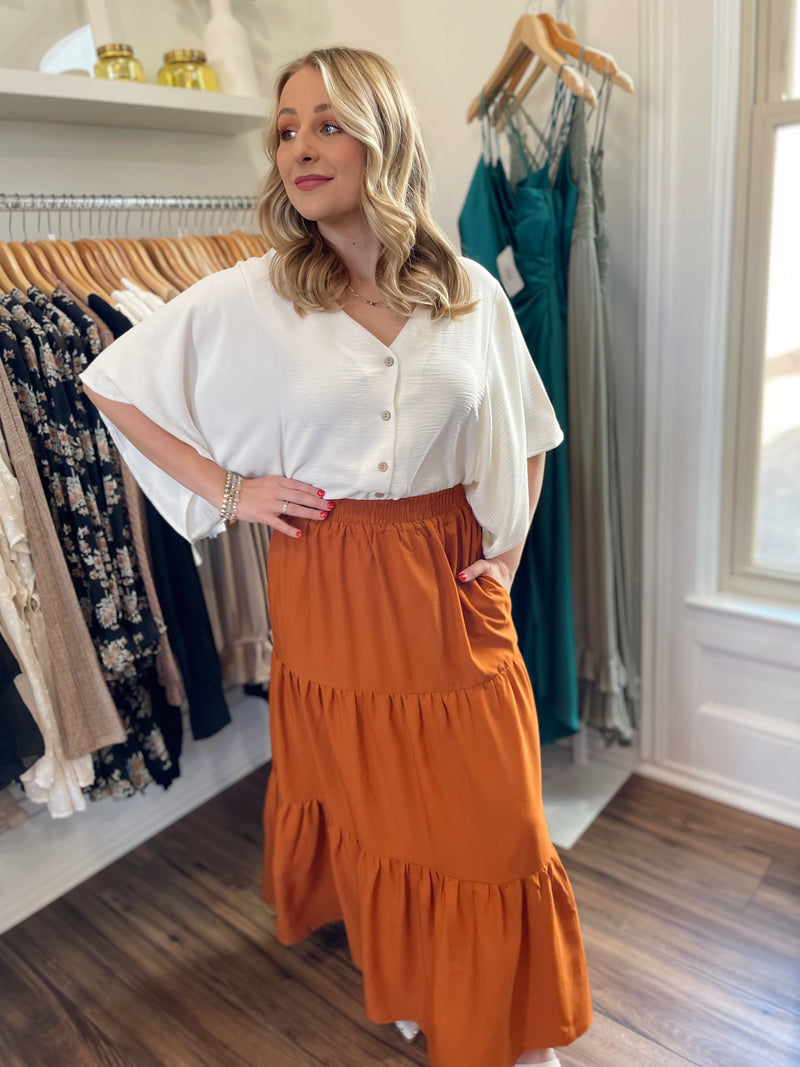 Frankie Tiered Maxi Skirt-Amber