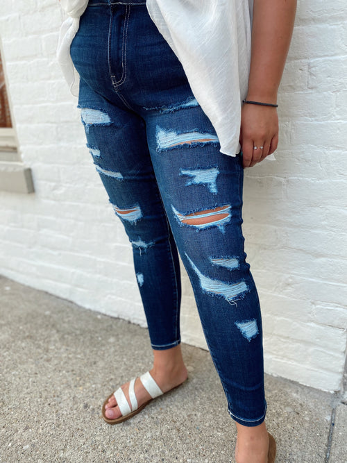 Mia Distressed Dark Wash Jeans