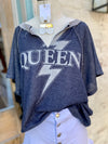 Queen Graphic Knit Top-Navy