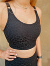 Jaclyn Leopard Texture Sports Bra- Black