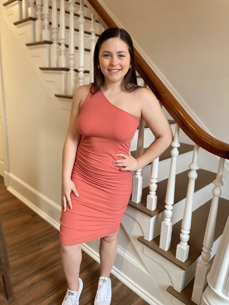Just Yearning One Shoulder Dress