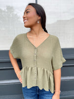 Sasha Striped Button Down Top