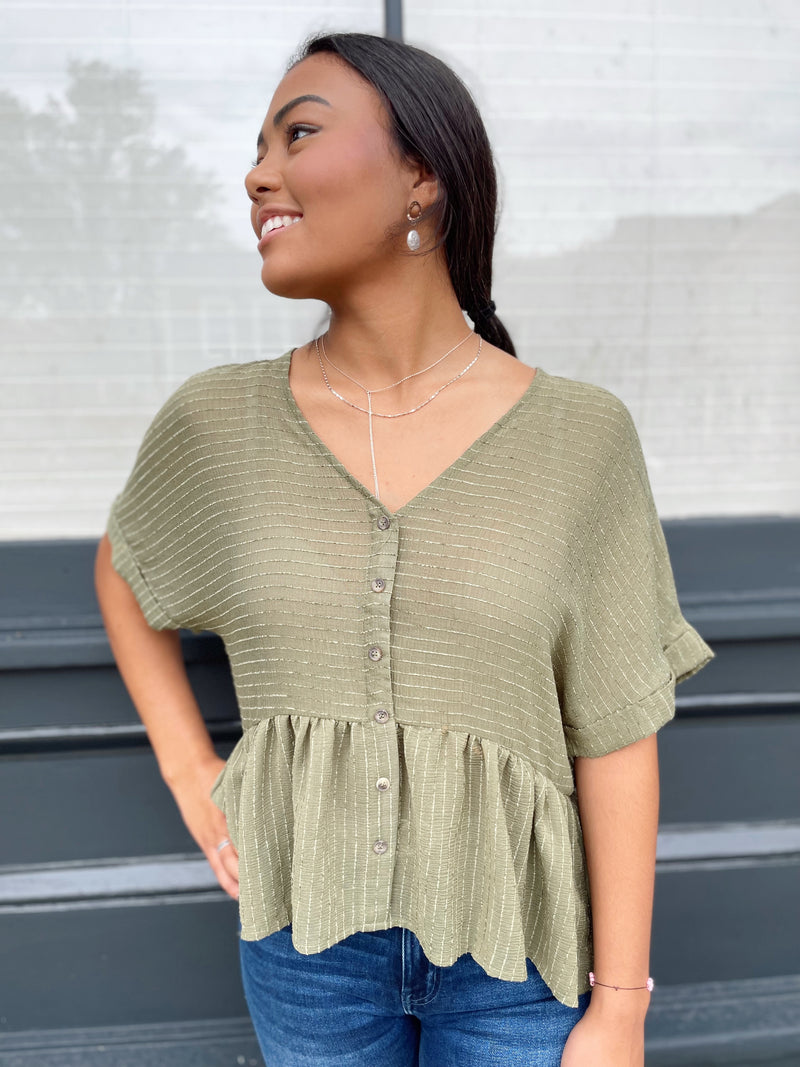 Sasha Striped Button Down Top