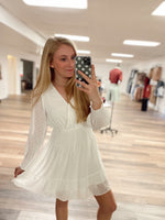 Forever Yours Swiss Dot Dress-White