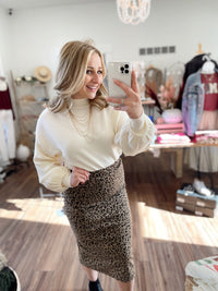 Lina Cheetah Midi Skirt