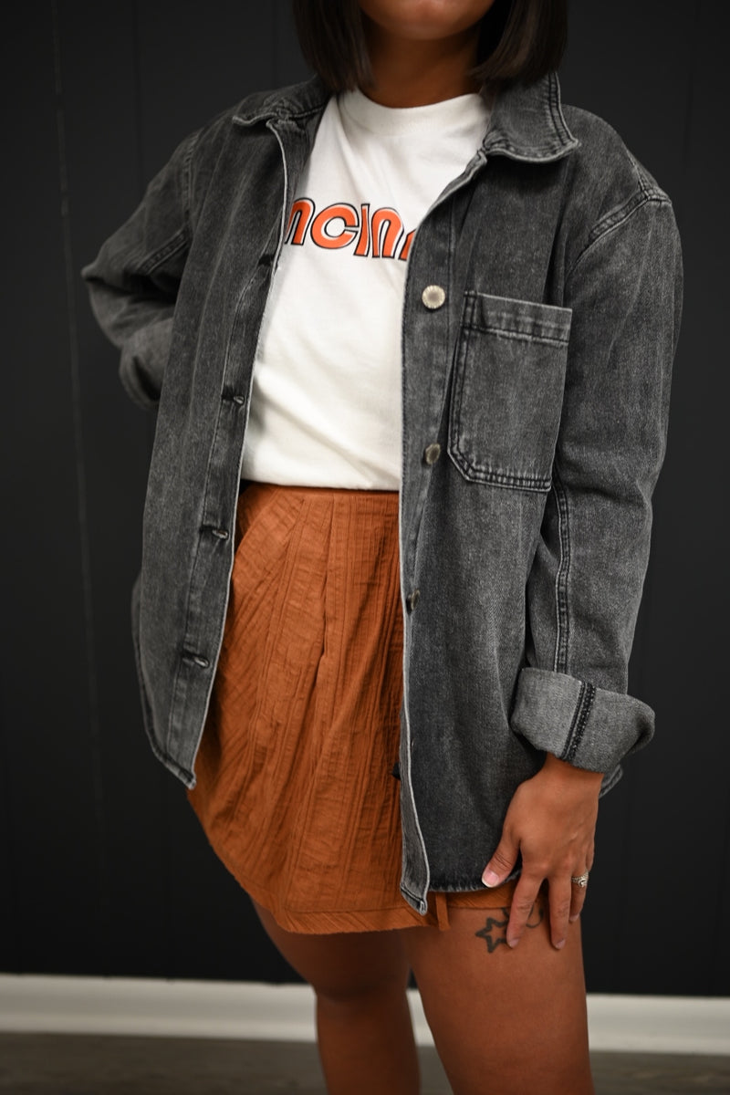 Lillee Denim Jackets-Charcoal