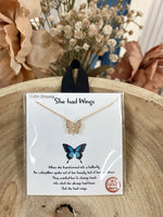She Had Wings Necklace- Gold