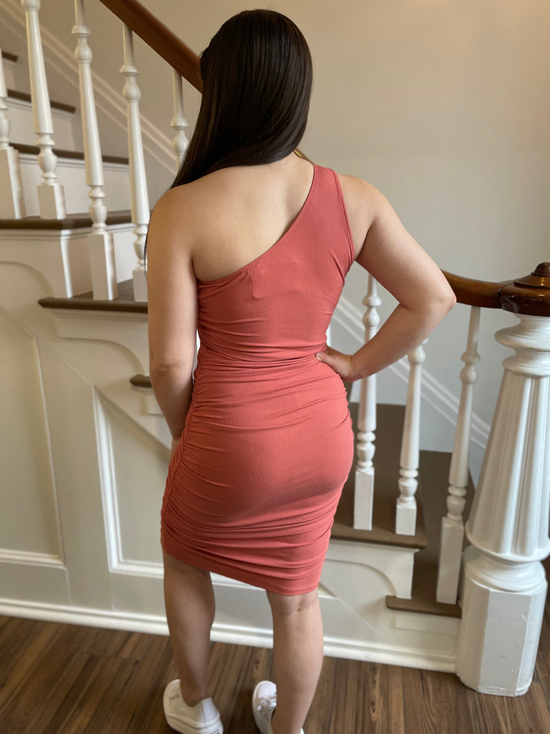 Just Yearning One Shoulder Dress
