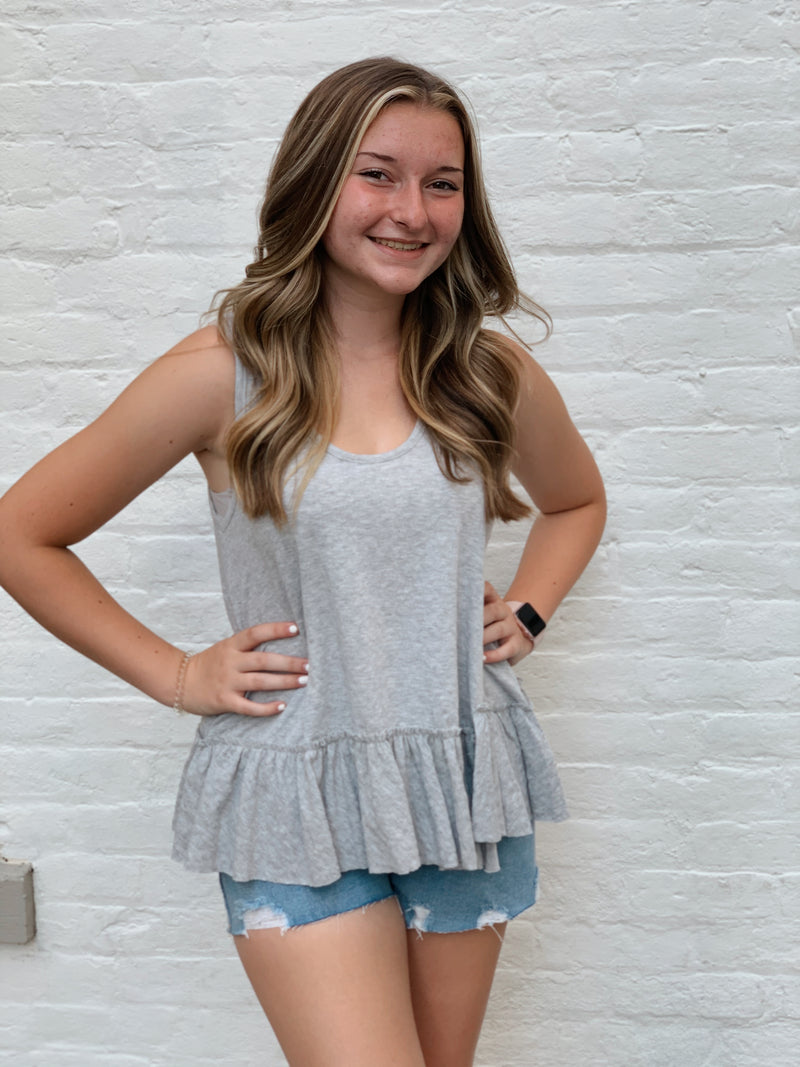 ZZZ Poppie Leopard Tank- Light Grey