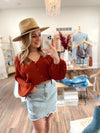 June Distressed Denim Skirt