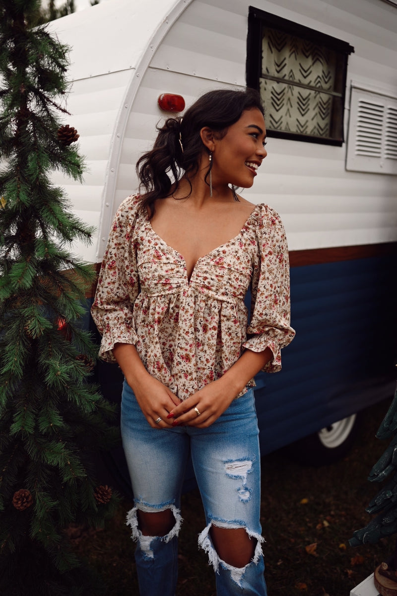 Halle Floral Print Top