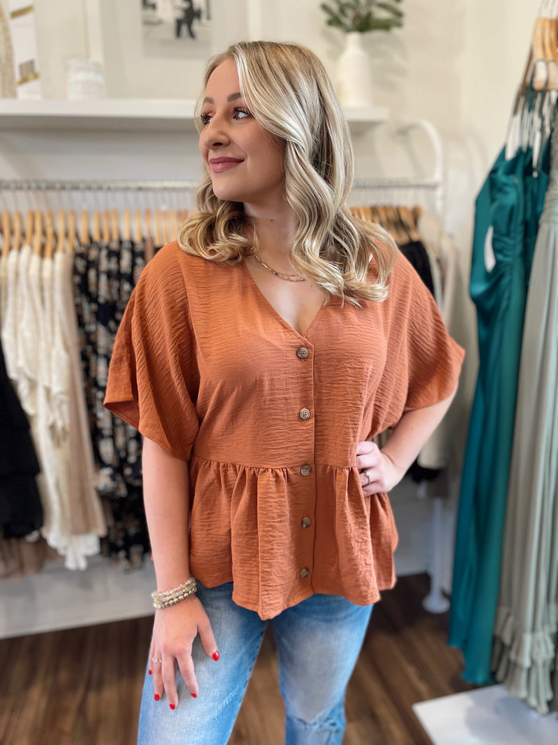 Rammona Peplum Blouse-Amber