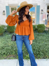 Posh Polka Dot Texture Top-Spice