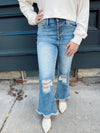 Cara Cropped Distressed Flares