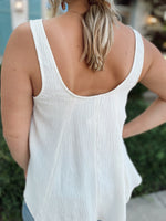 Kaiya Textured Sleeveless Top-Cream