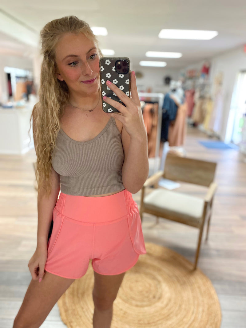 Rocky Highwaisted Athletic Short-Bubble Gum