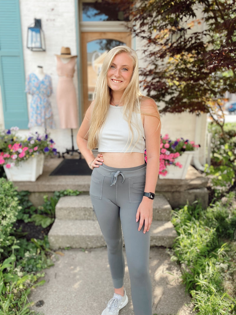 Marlowe Ribbed Cropped Race Athletic Tank