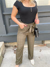 Boss Lady Olive Plaid Pants