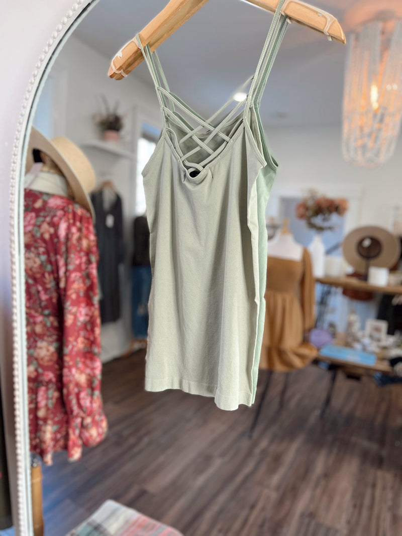 Polley Seamless Tank Top- Sage