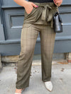 Boss Lady Olive Plaid Pants