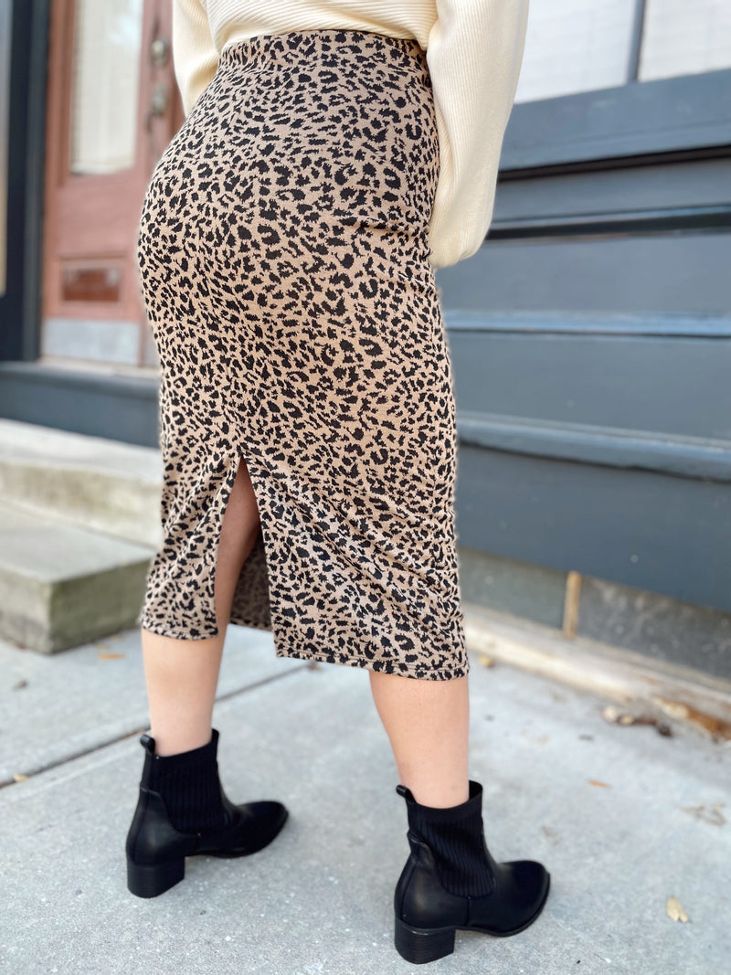 Lina Cheetah Midi Skirt