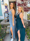 Crowd Pleaser Maxi Dress-Blue