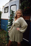 Nicole Long Sleeve Satin Dress