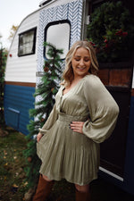 Nicole Long Sleeve Satin Dress