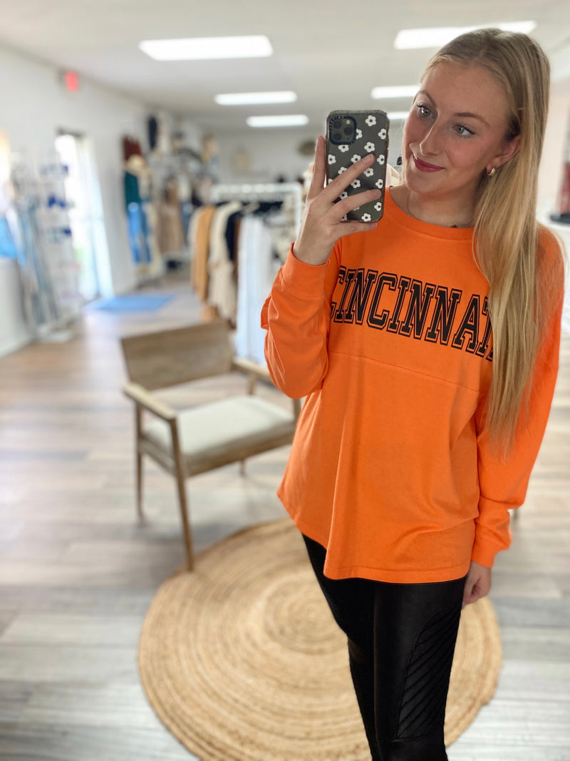 Cincinnati Game Day Long Sleeve- Orange