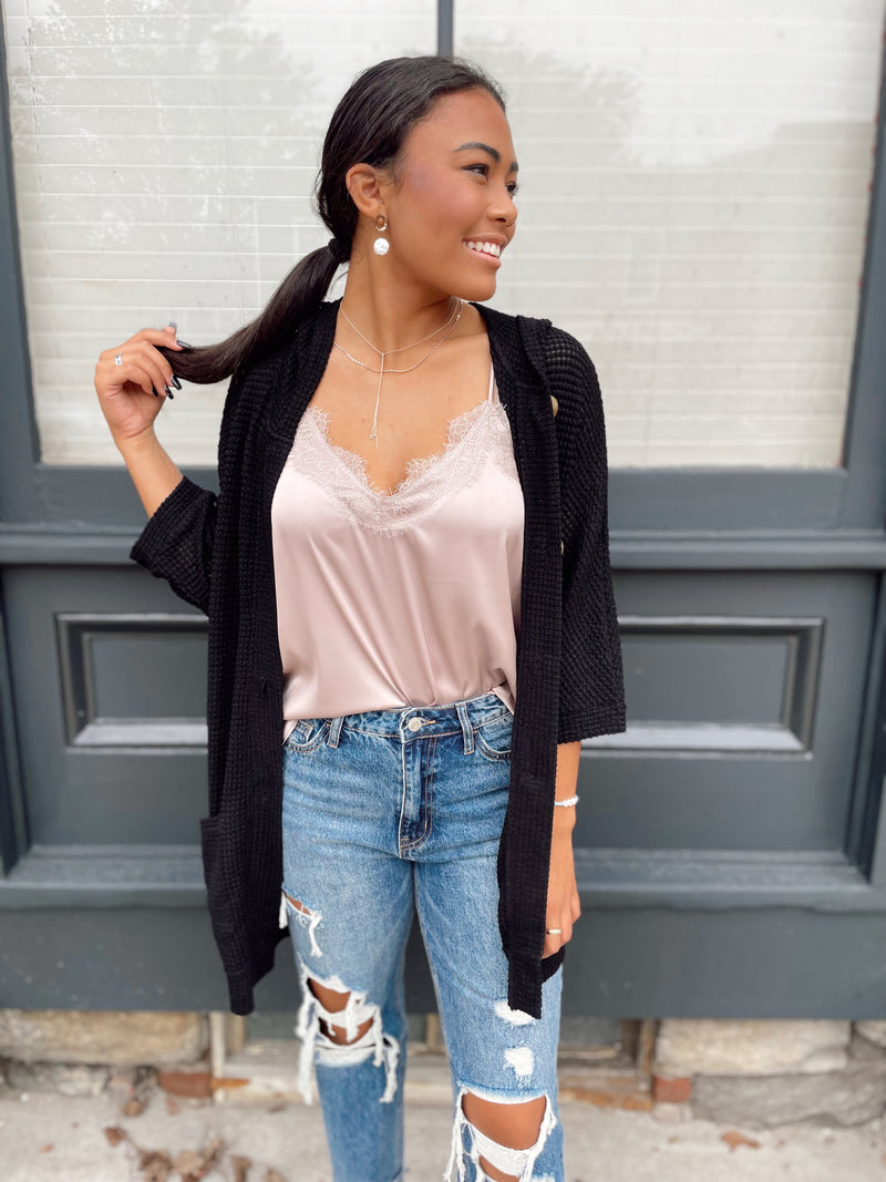Victoria Satin Lace Tank