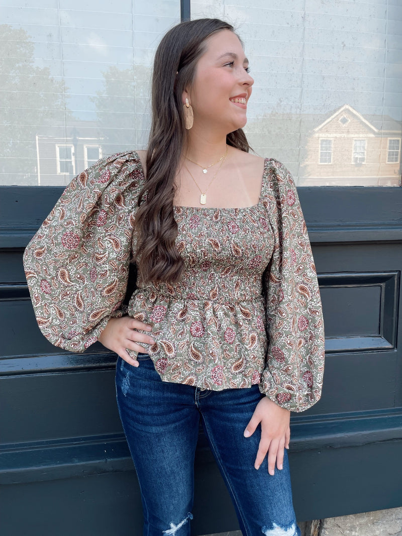 Ozzy Smocked Peplum Top