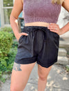 Lauryn Twill Shorts-Black