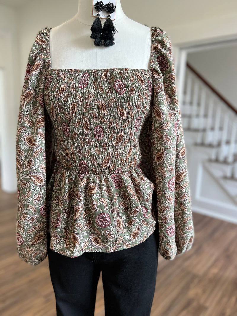 Ozzy Smocked Peplum Top