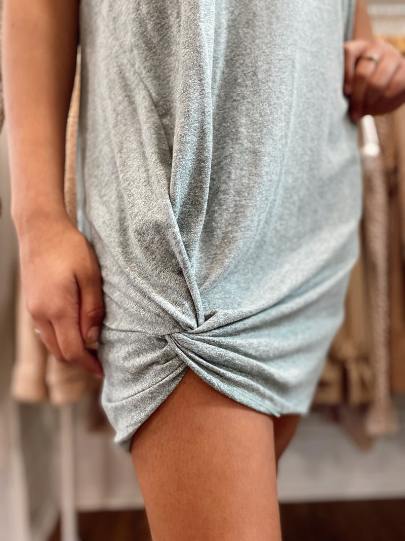 Odette Slub Dress-Green