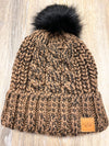 Brown & Black Pom Hat
