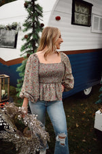 Ozzy Smocked Peplum Top