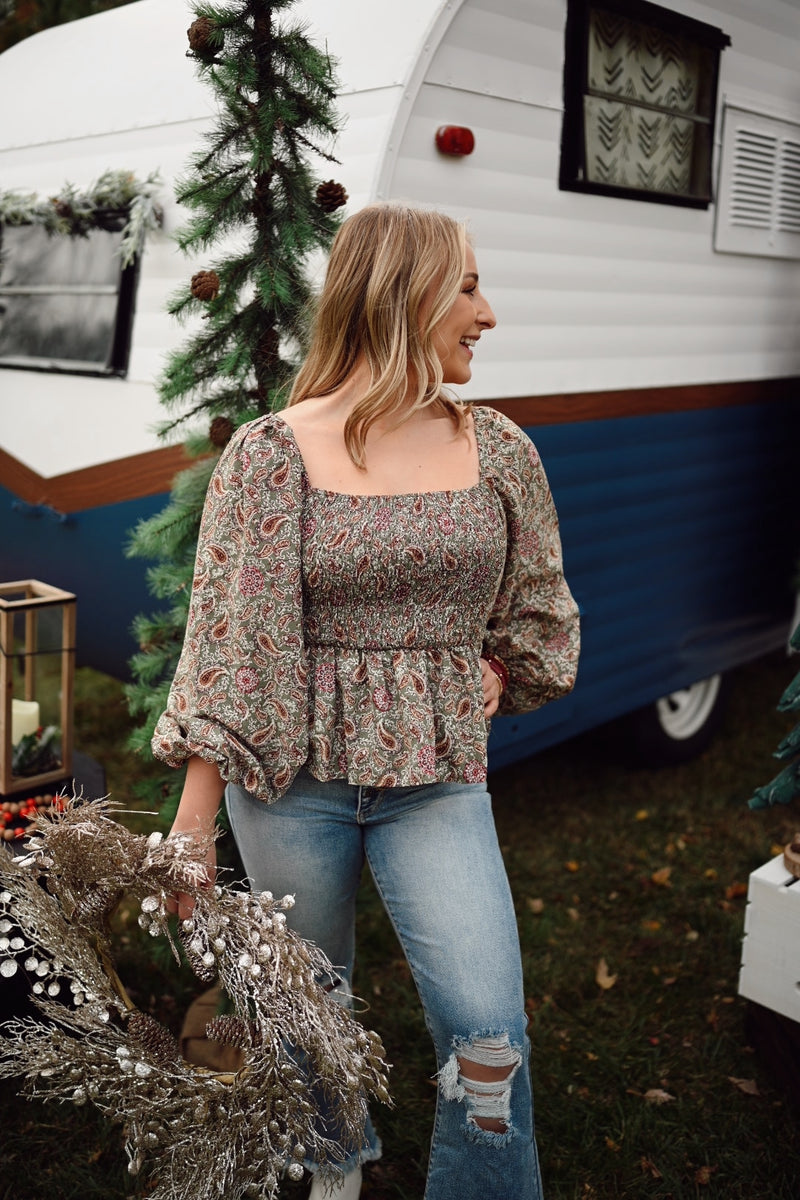 Ozzy Smocked Peplum Top