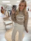 Football Game Day Tan Crewneck