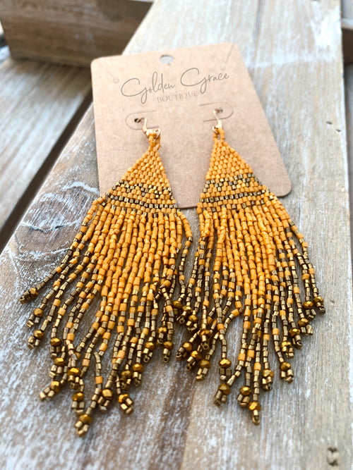 Bead Tassel Earrings