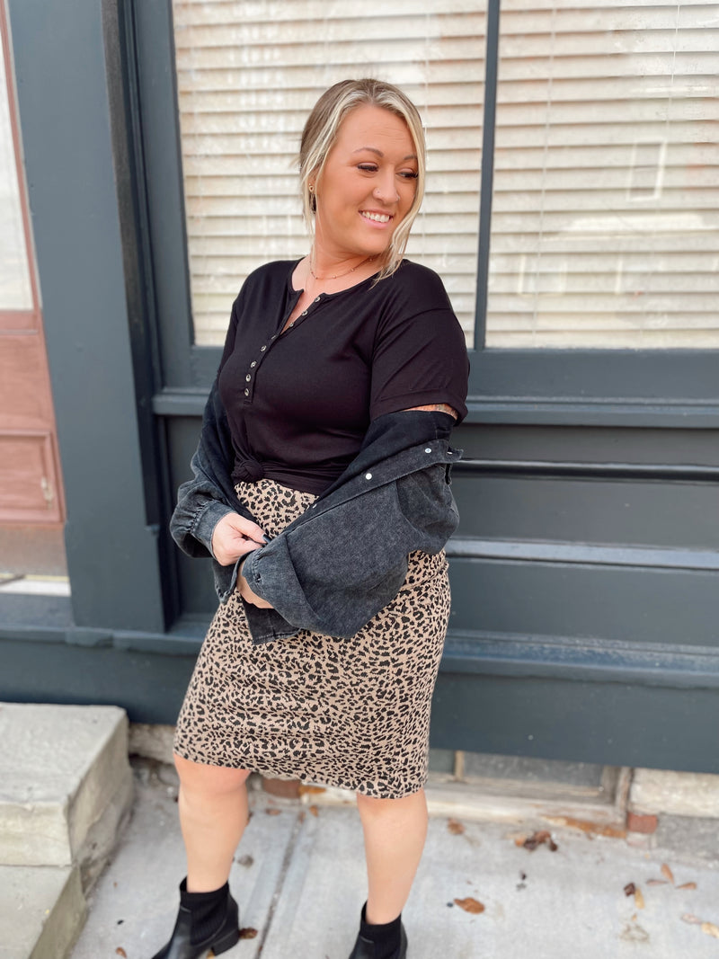 Lina Cheetah Midi Skirt