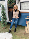 Kesley Sleeveless Cable Knit Sweater-Cocoa