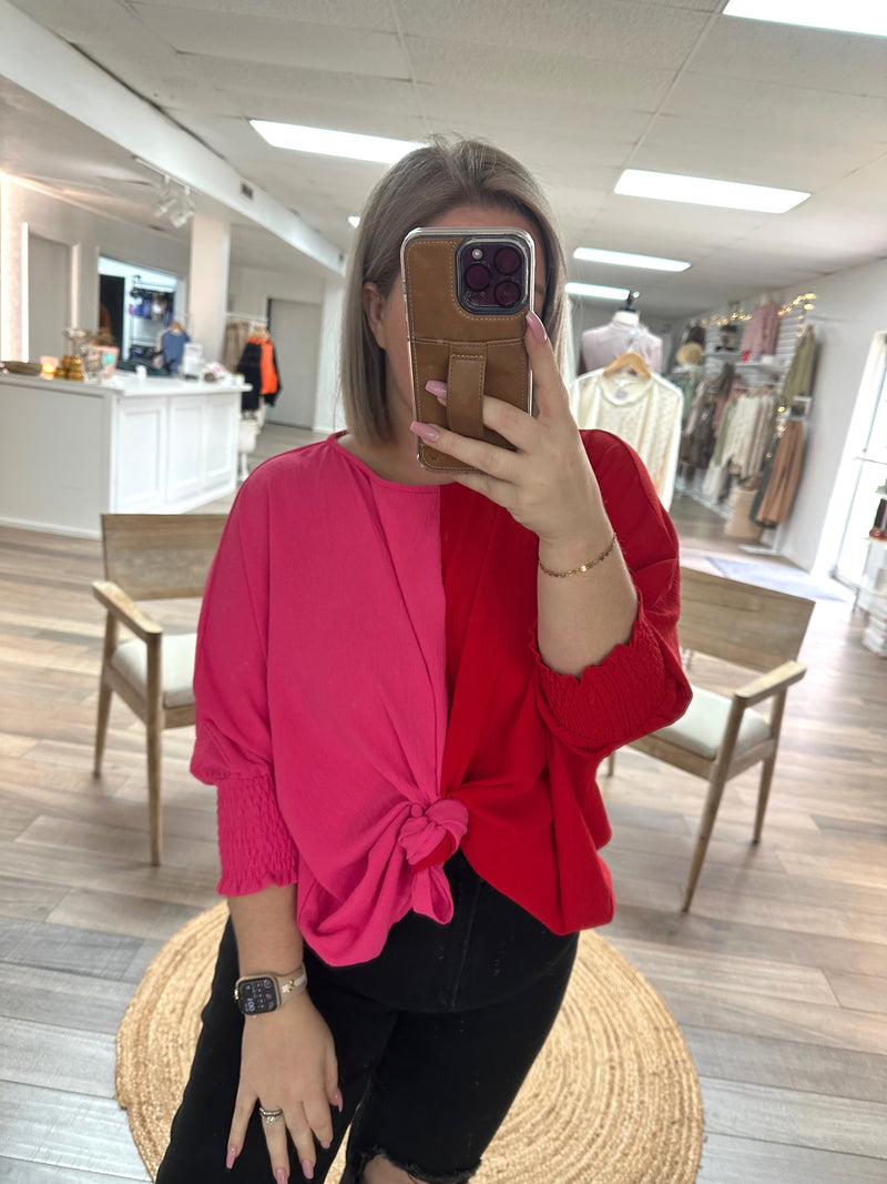 Left or Right Colorblock Top