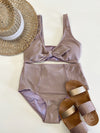 Catch Your Eye Metallic Thread Bikini-Dusty Lavender