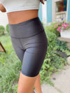 Get It Girl Faux Leather Biker Shorts