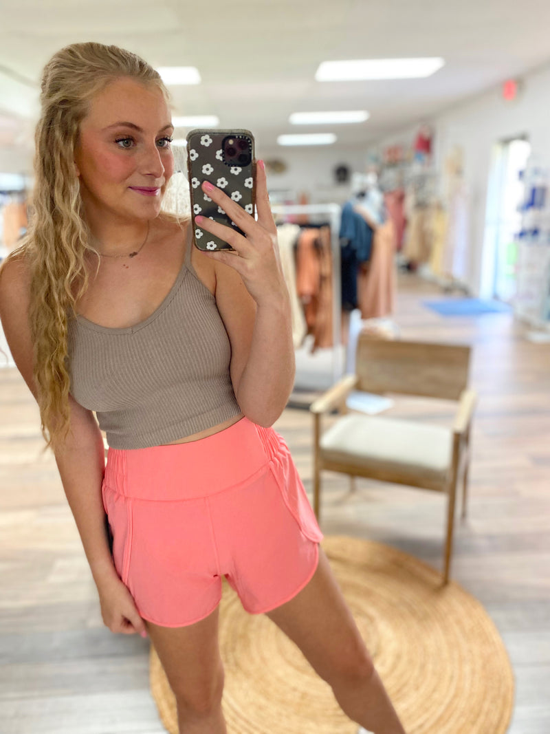 Rocky Highwaisted Athletic Short-Bubble Gum