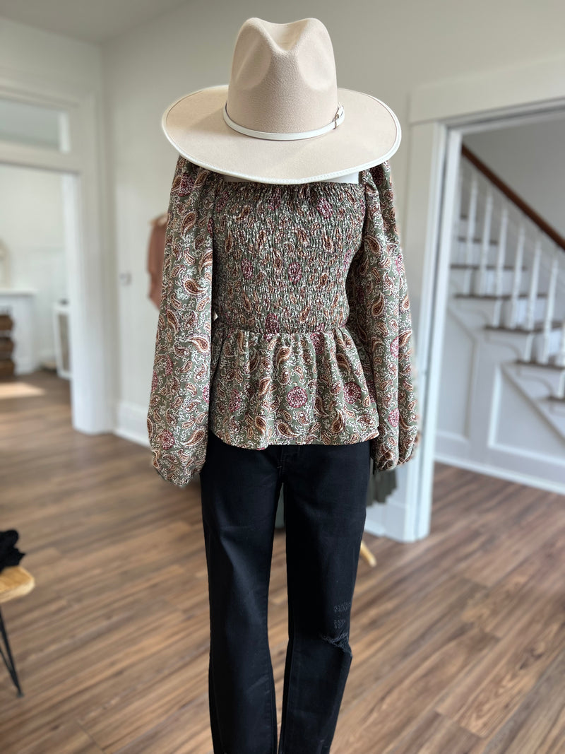 Ozzy Smocked Peplum Top