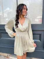 Nicole Long Sleeve Satin Dress