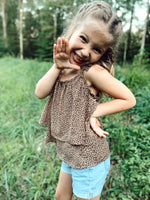 Kids Leopard Pleated Tank